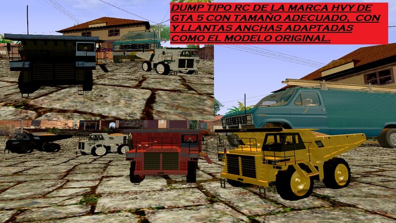 Camión o Volqueta Dumper marca HVY de GTA 5 tipo RC o a control remoto (misiones de ZERO) HVY Big Daddy Dump Reemplaza RCBANDIT